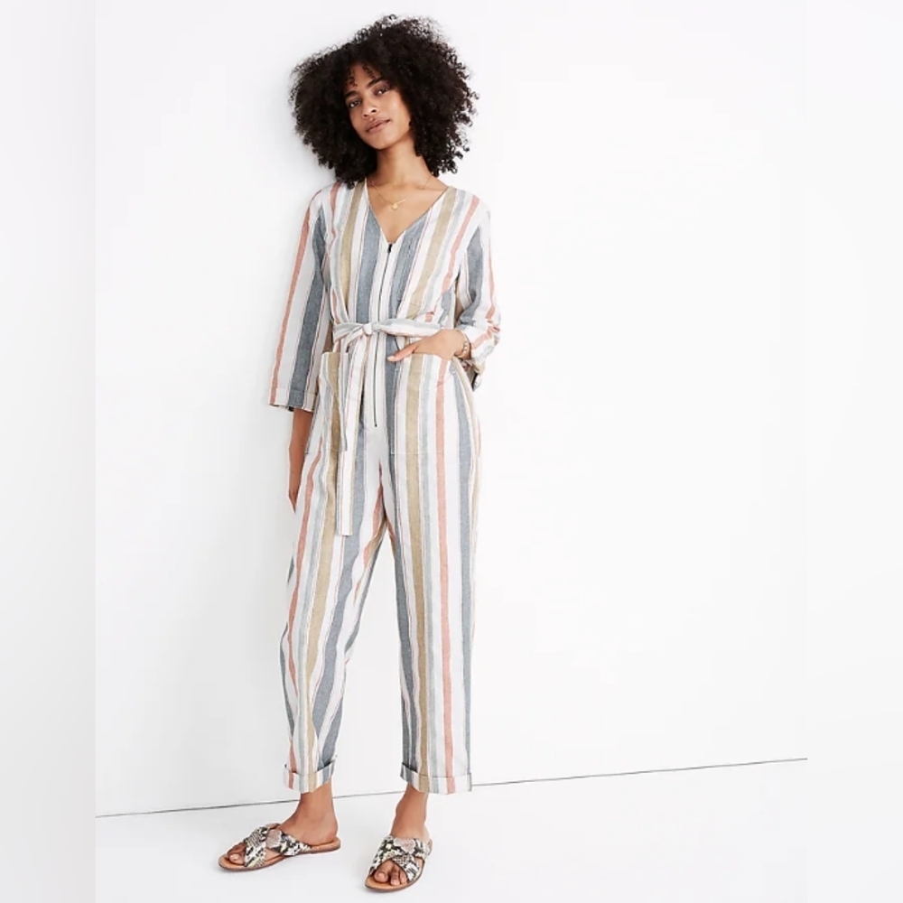 Madewell V-Neck Tie-Waist Jumpsuit
